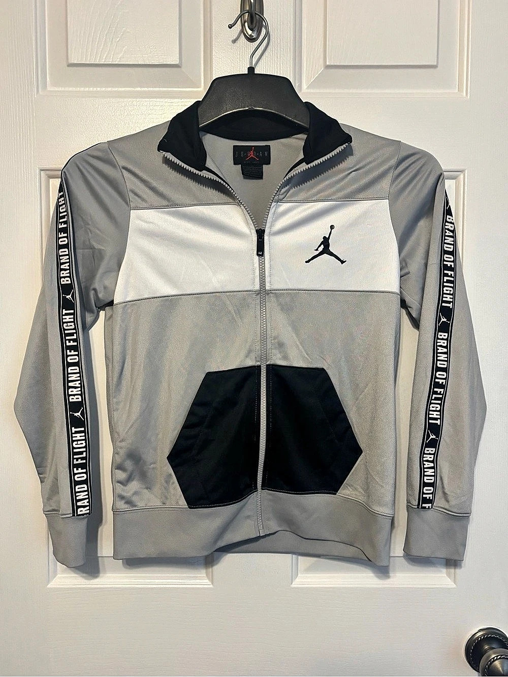 Jordan Brand of Flight Boys Full-Zip Track Jacket Gray & Black